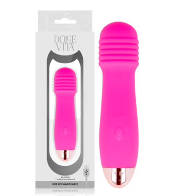 VIBRADOR RECARREGÁVEL DOLCE VITA DE TRÊS VELOCIDADES PINK 7