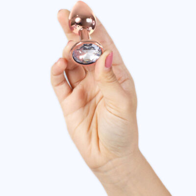 Secret play - butt plug de metal ouro rose tamanho pequeno 7 cm secretplay toys caliente. Pt
