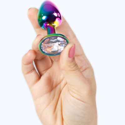 Secret play - metal butt plug arco-íris tamanho pequeno 7 cm secretplay toys caliente. Pt