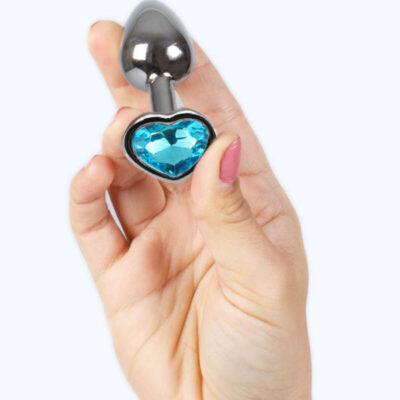 Secret play - metal butt plug coração azul tamanho pequeno 7 cm secretplay toys caliente. Pt
