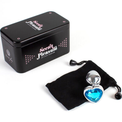Secret play - metal butt plug coração azul tamanho pequeno 7 cm secretplay toys caliente. Pt