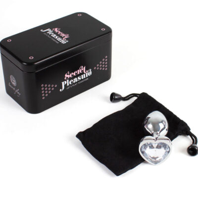 Secret play - metal butt plug coração de cristal transparente tamanho pequeno 7 cm secretplay toys caliente. Pt