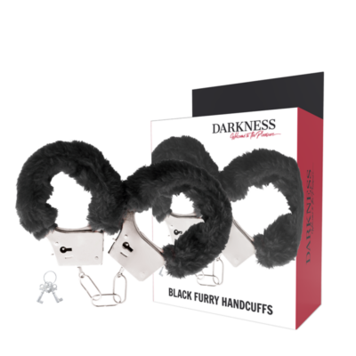 Alternative view of DARKNESS  PLEASURE FURRY HANDCUFFS BLACK