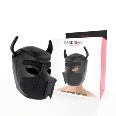 Alternative view of DARKNESS NEOPRENE DOG HOOD WITH REMOVABLE MUZZLE L