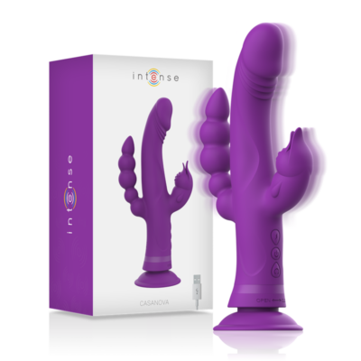 Alternative view of INTENSE - CASANOVA VIBRATOR RABBIT SILICONE TRIPLE ENGINE PURPLE