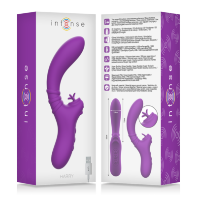 Intenso - harry vibrador flexível com língua roxa intense fun caliente. Pt