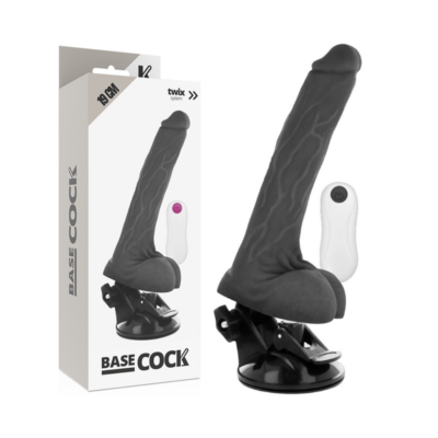BASECOCK REALISTIC VIBRATOR REMOTE CONTROL PRETO 19 CM