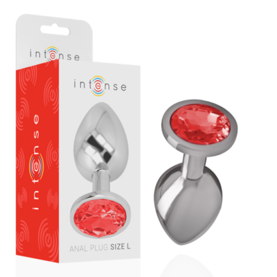 Alternative view of INTENSE - PLUGUE ANAL DE METAL DE ALUMÍNIO COM VIDRO VERMELHO TAMANHO G