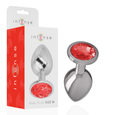 Alternative view of INTENSE - PLUGUE ANAL DE METAL COM VIDRO VERMELHO TAMANHO M