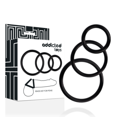 Alternative view of ADDICTED TOYS SET ANILLOS PENE NEGRO