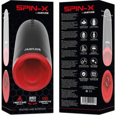 Jamyjob™ - masturbador de aquecimento e rotação spin-x jamyjob caliente. Pt
