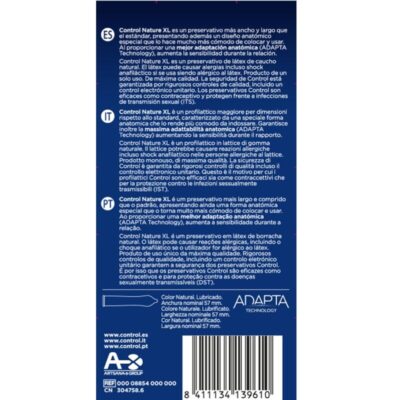 Alternative view of CONTROL ADAPTA NATURE XL CONDOMS 12 UNITS
