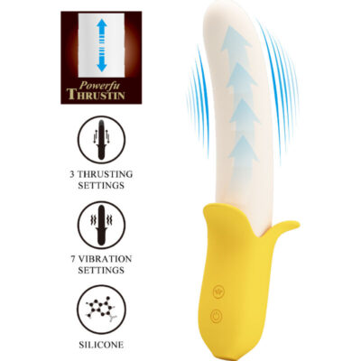 Bonito amor - banana geek super power 7 configurações de vibração para cima e para baixo silicone preto - image 3