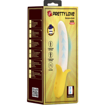 Bonito amor - banana geek super power 7 configurações de vibração para cima e para baixo silicone preto - image 7