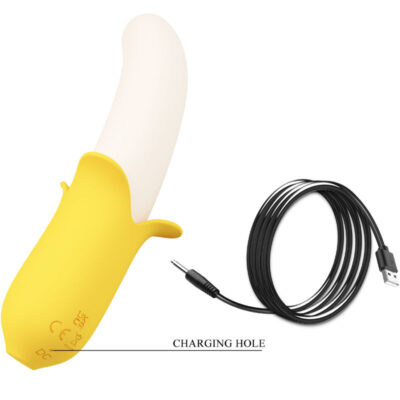 Bonito amor - banana geek super power 7 configurações de vibração para cima e para baixo silicone preto - image 5