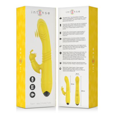 INTENSO - VIBRADOR MULTIFUNÇÃO TOKY PARA CIMA E PARA BAIXO COM ESTIMULADOR CLITÓRICO AMARELO 11 Intenso - vibrador multifunção toky para cima e para baixo com estimulador clitórico amarelo intense fun caliente. Pt