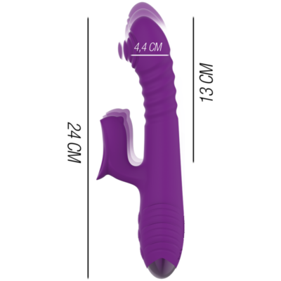 Intenso - vibrador multifunção iggy para cima e para baixo com estimulador clitórico roxo intense fun caliente. Pt