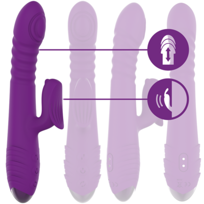 Intenso - vibrador multifunção iggy para cima e para baixo com estimulador clitórico roxo intense fun caliente. Pt