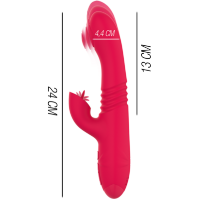 Intense - vibrador multifunção dua para cima e para baixo com língua vermelha intense fun caliente. Pt