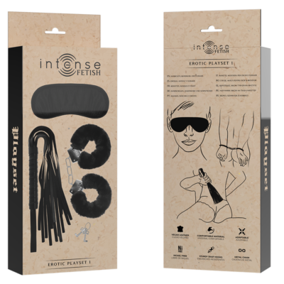 Fetiche intenso - playset erótico 1 com algemas, máscara cega e flogger - image 6