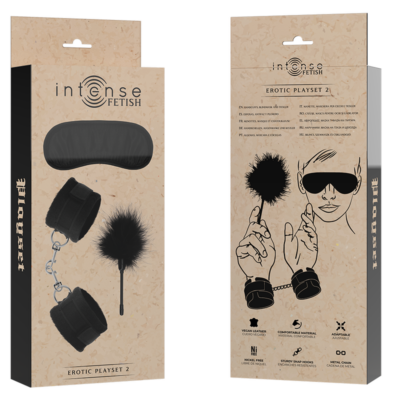 Fetiche intenso - playset erótico 2 com algemas, máscara cega e cócegas intense fetish caliente. Pt