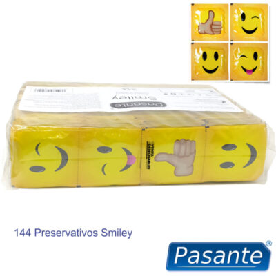 Pasante - saco de preservativos smiley 144 unidades pasante caliente. Pt