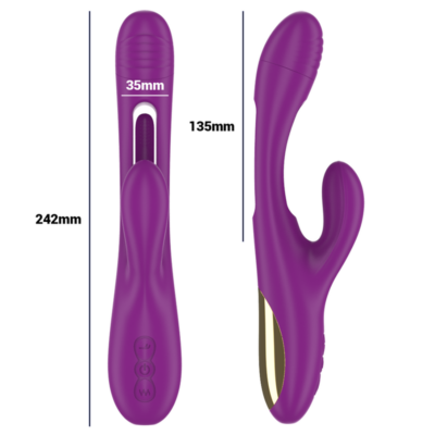 Intense™ - apolo vibrador multifunção recarregável 7 vibrações com língua oscilante roxa intense fun caliente. Pt
