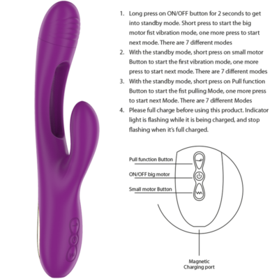 Intense™ - apolo vibrador multifunção recarregável 7 vibrações com língua oscilante roxa intense fun caliente. Pt