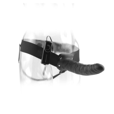 Alternative view of FETISH FANTASY 19 CM VIBRATÓRIO HOLLOW STRAP-ON PRETO