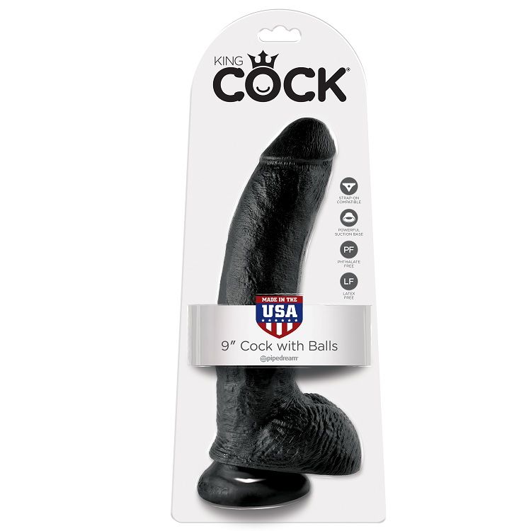 King cock 9" galo preto com bolas 22,9 cm king cock caliente. Pt