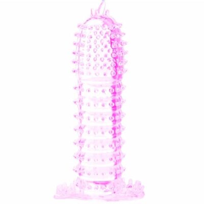Penis sleeve with stimulating points pink 14 cm baile for him caliente. Pt