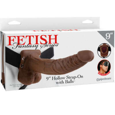 Alternative view of FETISH FANTASY SERIES 9" STRAP-ON OCO COM BOLAS 22,9CM CASTANHO