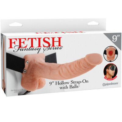 Fetish fantasy series 9" strap-on oco com bolas 22,9cm carne fetish fantasy series caliente. Pt