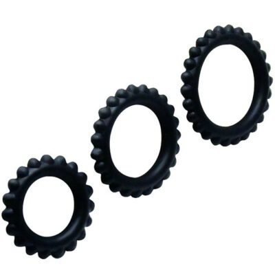 Conjunto de baile titan 3pcs cock ring preto 2. 8 + 2. 4 + 1. 9 cm baile for him caliente. Pt