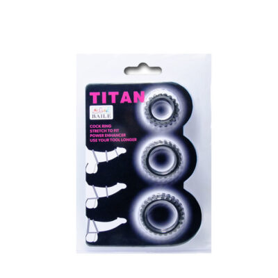 Conjunto de baile titan 3pcs cock ring preto 2. 8 + 2. 4 + 1. 9 cm baile for him caliente. Pt