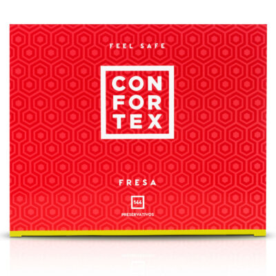 Alternative view of CONDOM DE MORANGO CONFORTEX 144 UNIDADES
