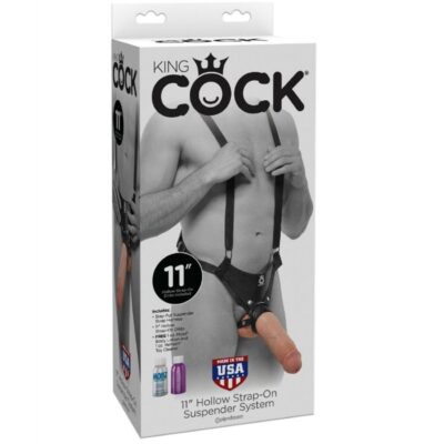 Alternative view of SISTEMA DE SUSPENSÃO KING COCK DE 28 CM HOLLOW STRAP-ON - CARNE