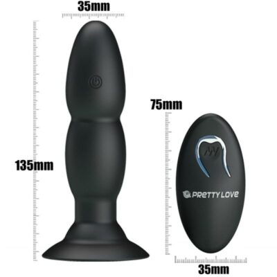 Plugue pretty love com vibrador e funções de rotação por controle remoto pretty love bottom caliente. Pt