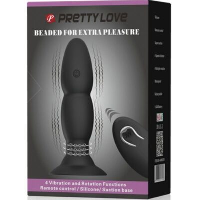 Plugue pretty love com vibrador e funções de rotação por controle remoto pretty love bottom caliente. Pt