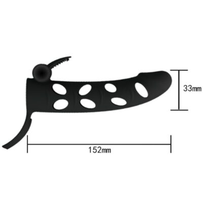 Manga de pênis vibrante de silicone bonito do amor com correias de esfera de 15,2 cm pretty love male caliente. Pt