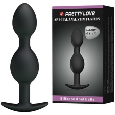Alternative view of PRETTY LOVE BOLAS ANALES SILICONA 12.5 CM  NEGRO