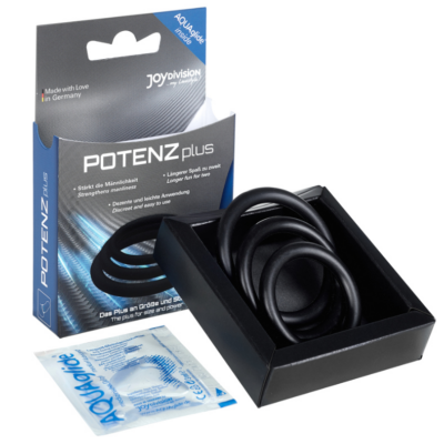 Alternative view of POTENZ PLUS CONJUNTO DE 3 ANÉIS PRETOS - S, M, L