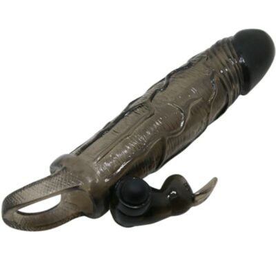 Capa de pênis brave man com coelho preto 16,5 cm baile for him caliente. Pt