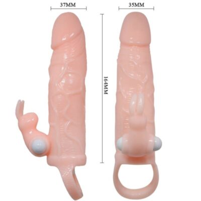 Capa de pênis de brave man com coelho e carne de motor duplo 16,5 cm baile for him caliente. Pt