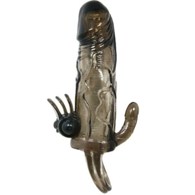 Tampa do pênis brave man com clit e estimulação anal bala dupla preta 16,5 cm baile for him caliente. Pt