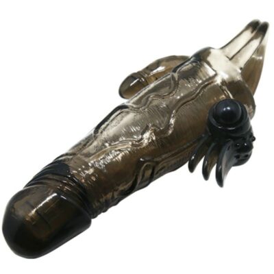 Tampa do pênis brave man com clit e estimulação anal bala dupla preta 16,5 cm baile for him caliente. Pt