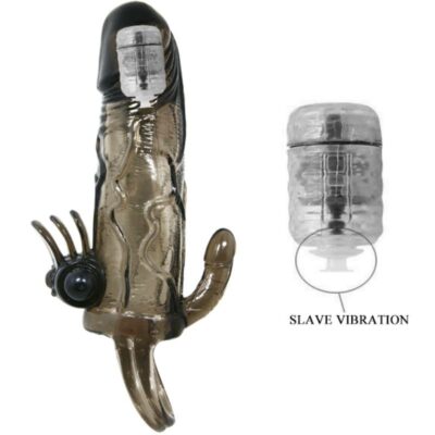 Tampa do pênis brave man com clit e estimulação anal bala dupla preta 16,5 cm baile for him caliente. Pt