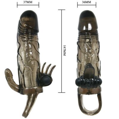Tampa do pênis brave man com clit e estimulação anal bala dupla preta 16,5 cm baile for him caliente. Pt