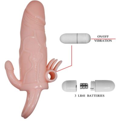 Capa de pênis brave man com clit e carne de estimulação anal 16,5 cm baile for him caliente. Pt