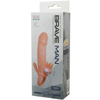 Capa de pênis brave man com clit e carne de estimulação anal 16,5 cm baile for him caliente. Pt